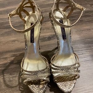 Ralph Lauren Leather Snakeskin Heels